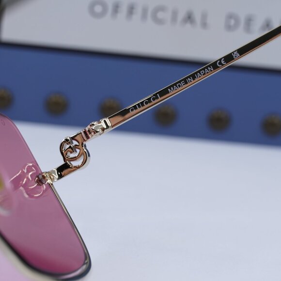 Gucci GG1279S 003 Square Sunglasses - Gold\Cyclamen - Picture 9 of 13